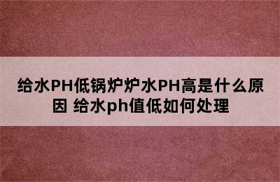 给水PH低锅炉炉水PH高是什么原因 给水ph值低如何处理